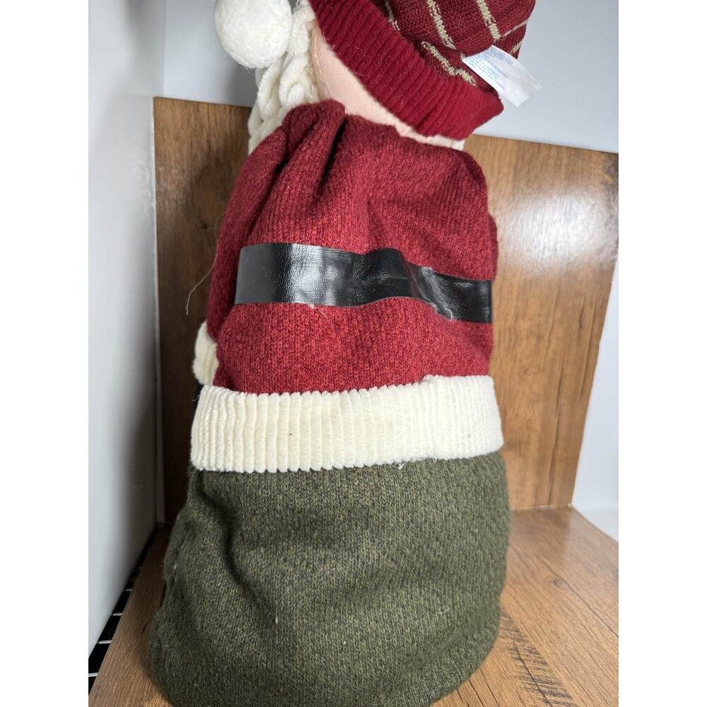 Christmas Santa Claus Weighted,Stuffed Cloth Plush Figurine Decoration 17 in - Picture 5 of 5